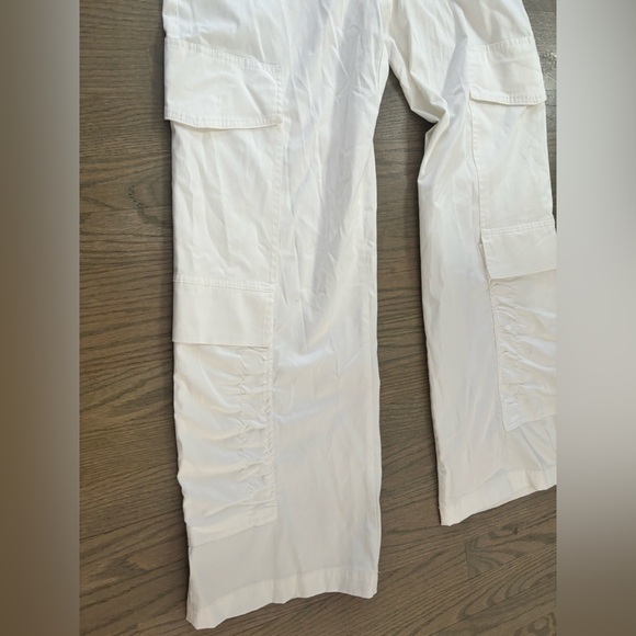 ZARA SATIN EFFECT CARGO Wide Leg White PANTS women’s size small - Picture 5 of 7
